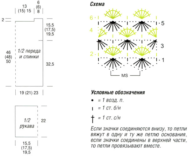 пуловер, связанный крючком схема пуловер, связанный крючком схема